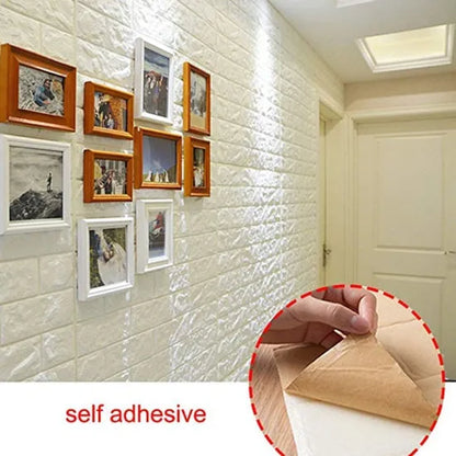 3D Waterproof Foam Brick Wallpaper - (2.26 X 2.52 Feet)