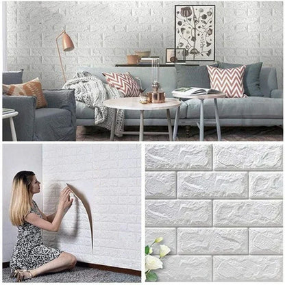 3D Waterproof Foam Brick Wallpaper - (2.26 X 2.52 Feet)