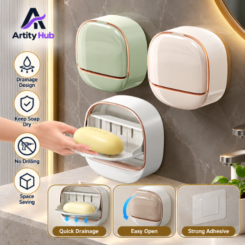 Luxury Soap Holder With Drain Tray (Random Colours)